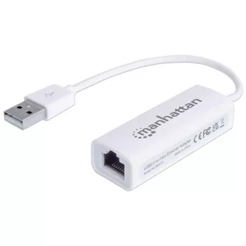 Manhattan USB-A Fast Ethernet Adapter, 10/100 Mbps, RJ45, balts