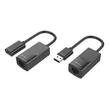 Techly IUSB-EXTENDTY2 dzimuma pārveidotājs RJ-45 uz USB 2.0 Type-A, melns