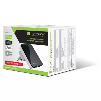 Techly Wall Plug bezvadu maršrutētājs 300N Wi-Fi 4