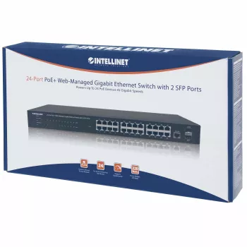 Intellinet 24-Port Gigabit Ethernet PoE+ pārvaldāms slēdzis 560559