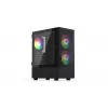 PC korpuss KRUX VAKO KRX0132 ATX melns — rūdīts stikls, RGB, atbalsta Mini‑ATX, GPU līdz 31 cm, CPU dzesētājs līdz 15.9 cm