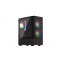 PC korpuss KRUX VAKO KRX0132 ATX melns — rūdīts stikls, RGB, atbalsta Mini‑ATX, GPU līdz 31 cm, CPU dzesētājs līdz 15.9 cm