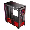 PC korpuss MODECOM VOLCANO EXPANSE S APEX ARGB MIDI Tower, rūdīts stikls, USB-C, 3x140mm priekšā, atbalsta ATX/microATX, GPU līdz 430mm