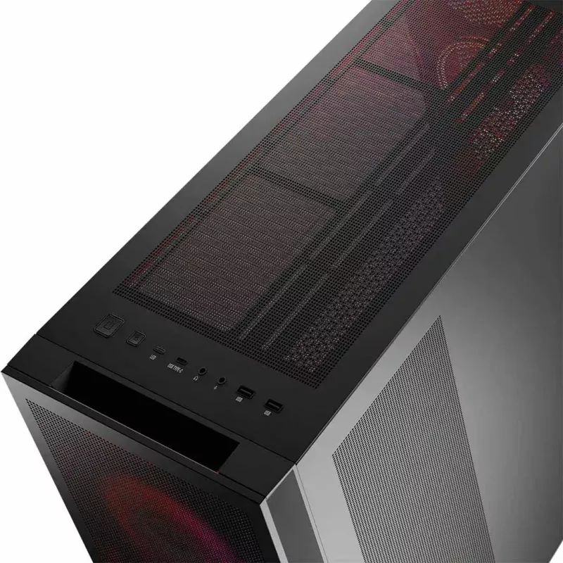 PC korpuss MODECOM VOLCANO EXPANSE S APEX ARGB MIDI Tower, rūdīts stikls, USB-C, 3x140mm priekšā, atbalsta ATX/microATX, GPU līdz 430mm