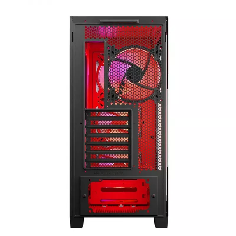 PC korpuss MODECOM VOLCANO EXPANSE S APEX ARGB MIDI Tower, rūdīts stikls, USB-C, 3x140mm priekšā, atbalsta ATX/microATX, GPU līdz 430mm