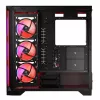 PC korpuss MODECOM VOLCANO EXPANSE S APEX ARGB MIDI Tower, rūdīts stikls, USB-C, 3x140mm priekšā, atbalsta ATX/microATX, GPU līdz 430mm