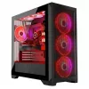 PC korpuss MODECOM VOLCANO EXPANSE S APEX ARGB MIDI Tower, rūdīts stikls, USB-C, 3x140mm priekšā, atbalsta ATX/microATX, GPU līdz 430mm