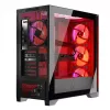 PC korpuss MODECOM VOLCANO EXPANSE S APEX ARGB MIDI Tower, rūdīts stikls, USB-C, 3x140mm priekšā, atbalsta ATX/microATX, GPU līdz 430mm