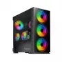PC korpuss SAVIO Prime X1 ARGB Glass Midi Tower Melns — rūdīts stikls, ARGB ventilatori, micro ATX/ATX atbalsts