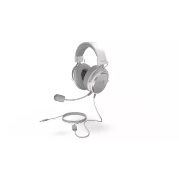 Vadu binurālās austiņas ENDORFY VIRO Plus USB Onyx White — 53 mm draiveri, 20–20000 Hz, 98 dB, 32 Ω, noņemams mikrofons, 2,9 m kabelis