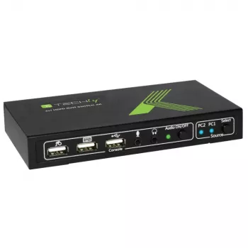 Techly 2x1 USB HDMI KVM slēdzis 4Kx2K IDATA KVM-HDMI2U Melns