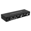 Techly IDATA-DP-KVM4 KVM slēdzis 4x1 DisplayPort, USB, audio, 4K@30Hz, melns, montāžai plauktā