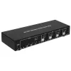 Techly IDATA-DP-KVM4 KVM slēdzis 4x1 DisplayPort, USB, audio, 4K@30Hz, melns, montāžai plauktā