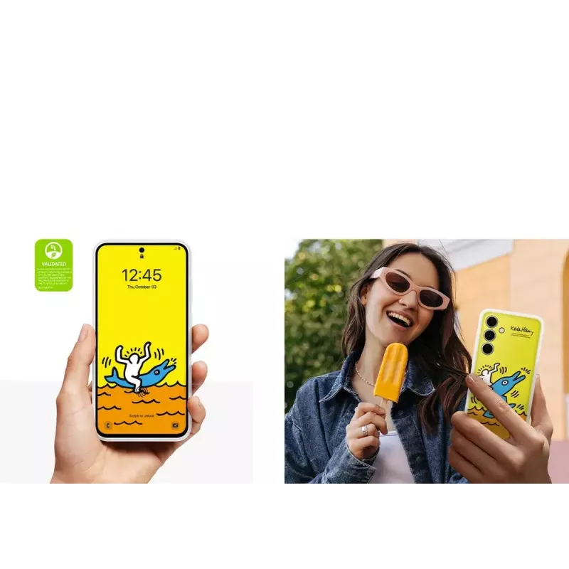 Samsung Keith Haring Flipsuit Vāciņš S24 FE Dzeltens