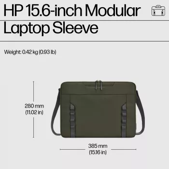 HP 15.6 collu modulārais klēpjdatora maciņš, 39.6 cm (15.6 collas), 420 g
