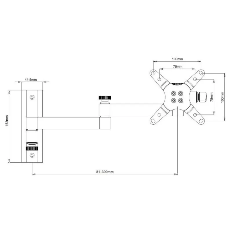 Techly ICA-LCD 104 sienas kronšteins LED/LCD televizoriem 13-30 collas, noliekšana, 3 locītavas, sudrabs