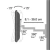 Techly ICA-LCD 104 sienas kronšteins LED/LCD televizoriem 13-30 collas, noliekšana, 3 locītavas, sudrabs