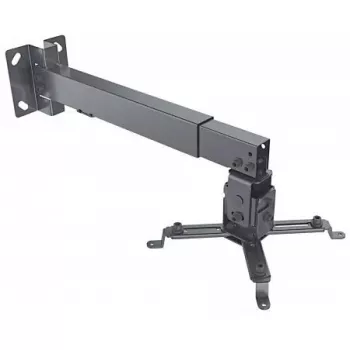 Manhattan projektora stiprinājums, griestiem vai sienai, slīpums un pagriešana, augstums 43–65 cm, līdz 20 kg, melns, mūža garantija