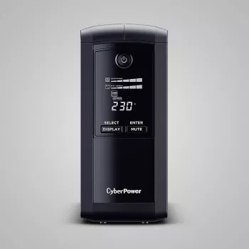 Nepārtrauktās barošanas avots CYBERPOWER Tracer III VP1000ELCD-FR, Line-Interactive 1 kVA (550 W), 4x E tipa kontaktligzdas, LCD, USB, RS-232