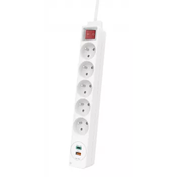 Hama 44133758 pagarinātājs 1.4 m, 5 kontaktligzdas, iekštelpām, balts