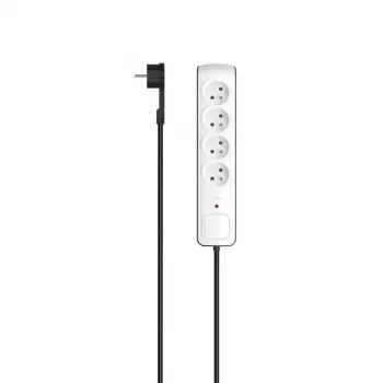 Hama P2223761 pagarinātājs 1.5 m 4 kontaktligzdas Iekštelpām Melns, Balts