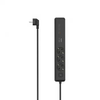 Hama 00223192 pagarinātājs 1.4 m 3 kontaktligzdas Iekštelpām Melns, Pelēks