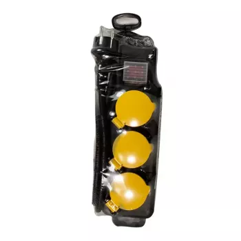 Pagarinātājs LogiLink LPS253 1.5 m 3 AC kontaktligzdas Āra Melns Dzeltens