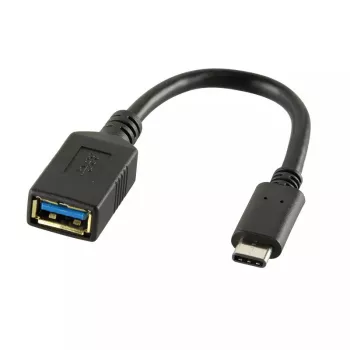 USB kabelis LogiLink USB C - USB A 0.15m CU0098 Melns