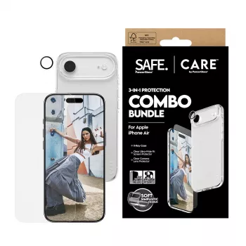 PanzerGlass 3-in-1 komplekts iPhone 17 Air — ekrāna, kameras un aizmugures aizsardzība CR78718