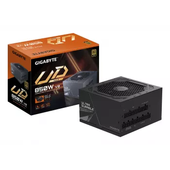 GIGABYTE UD850GM PG5 V2 Barošanas bloks - PCIe Gen 5.1, 80 PLUS Gold, pilnībā modulārs, 120mm ventilators, ATX 3.1 saderīgs, EU spraudnis