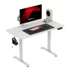 Gaming galds huzaro Hero 8.1 — balts elektriski regulējams augstums 120×60 cm, 720–1180 mm, 50 kg, kabeļu pārvaldība