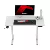 Gaming galds huzaro Hero 8.1 — balts elektriski regulējams augstums 120×60 cm, 720–1180 mm, 50 kg, kabeļu pārvaldība