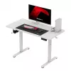 Gaming galds huzaro Hero 8.1 — balts elektriski regulējams augstums 120×60 cm, 720–1180 mm, 50 kg, kabeļu pārvaldība