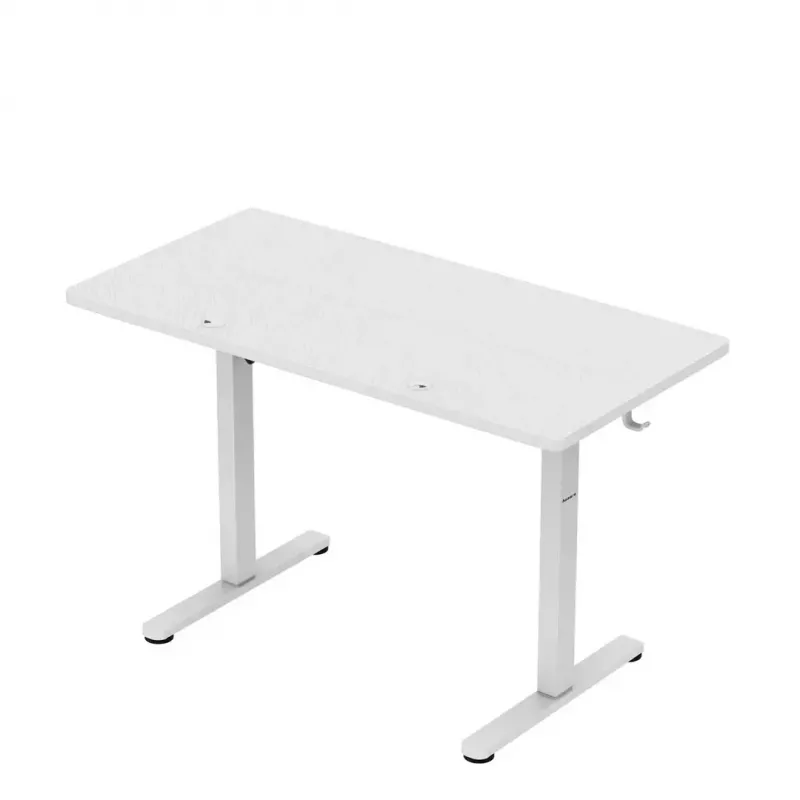 Gaming galds huzaro Hero 8.1 — balts elektriski regulējams augstums 120×60 cm, 720–1180 mm, 50 kg, kabeļu pārvaldība
