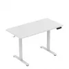 Gaming galds huzaro Hero 8.1 — balts elektriski regulējams augstums 120×60 cm, 720–1180 mm, 50 kg, kabeļu pārvaldība