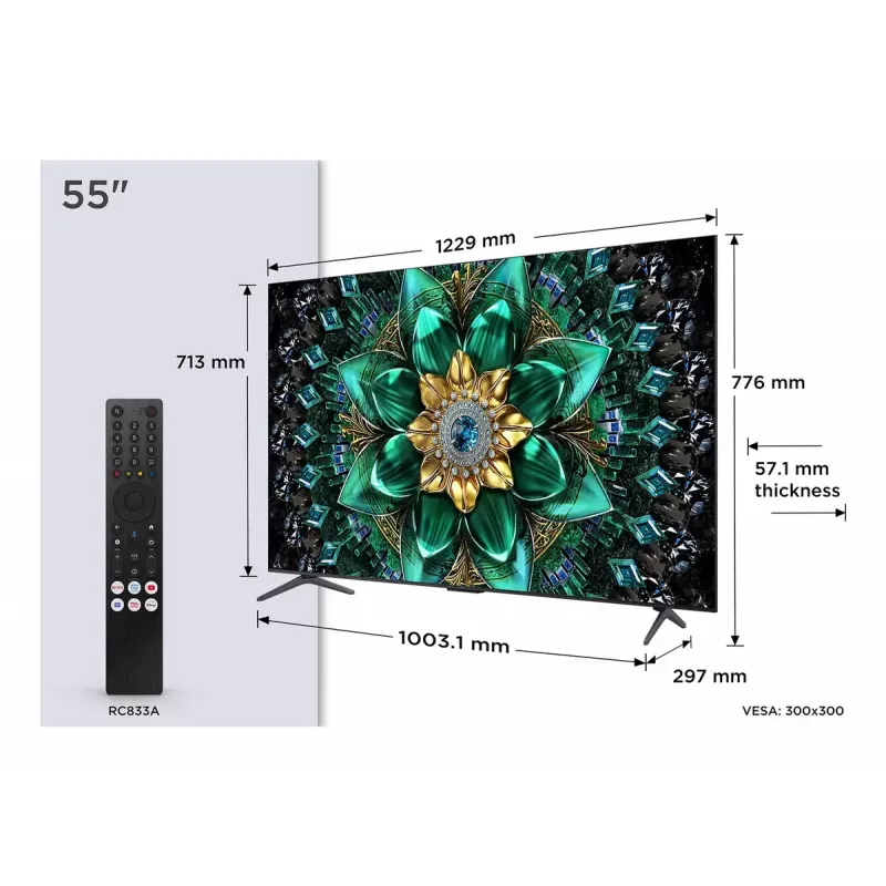 TCL 55Q6C 55 collu QD-Mini LED 4K Ultra HD televizors