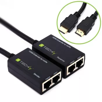 Techly HDMI pastiprinātājs Cat5e/Cat6 kompakts 30m IDATA EXT-E30D