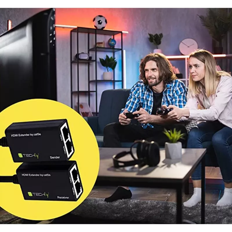 Techly HDMI pastiprinātājs Cat5e/Cat6 kompakts 30m IDATA EXT-E30D