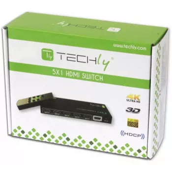 Techly HDMI slēdzis 5 IN 1 OUT ar tālvadības pulti, 4Kx2K, 3D IDATA HDMI-4K51