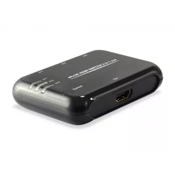 Equip HDMI 1.4 slēdzis 3x1, HDMI, plastmasa, melns, IR, 7.1 kanāli, DTS-HD, Dolby TrueHD
