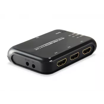 Equip HDMI 1.4 slēdzis 3x1, HDMI, plastmasa, melns, IR, 7.1 kanāli, DTS-HD, Dolby TrueHD