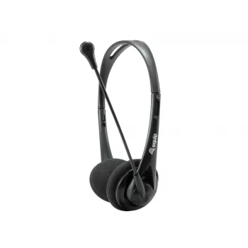 Austiņas Equip Chat Headset vadu galvas saite sarunām/mūzikai melna
