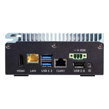 Shuttle Edge PC SPCEL02, Intel Celeron J6412, 1x HDMI, 2x 2.5G LAN, 1x COM, DIO (4x in, 4x out), 3x USB, 2x M.2, 12-24V, 24/7 pastāvīga darbība, bez ventilatora, iekļauts VESA un DIN-RAIL stiprinājums