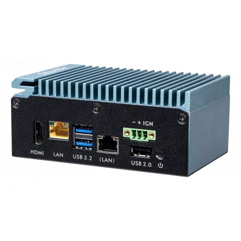 Shuttle Edge PC SPCEL02, Intel Celeron J6412, 1x HDMI, 2x 2.5G LAN, 1x COM, DIO (4x in, 4x out), 3x USB, 2x M.2, 12-24V, 24/7 pastāvīga darbība, bez ventilatora, iekļauts VESA un DIN-RAIL stiprinājums