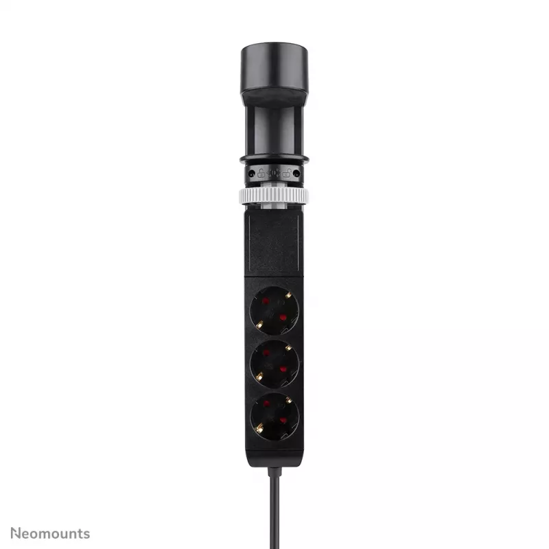 Neomounts DS22-840BL6 VOLT galda kontaktligzda ar skavu un USB-C / USB-A portiem - ātrā uzlāde