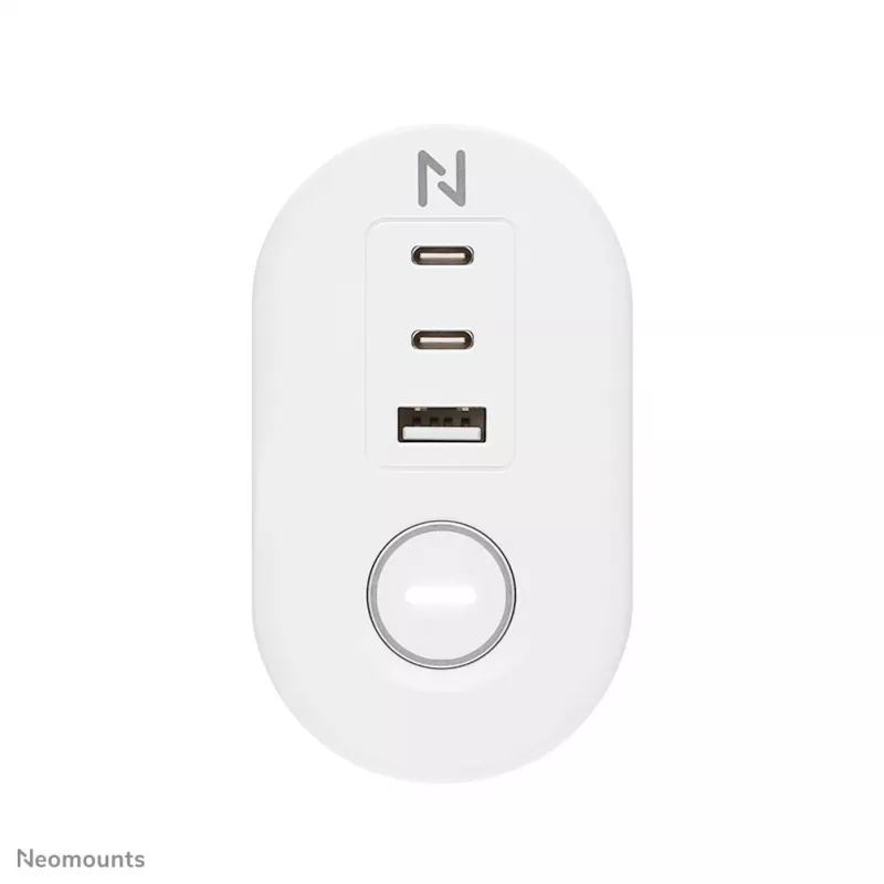 Neomounts DS22-840WH6 galda kontaktligzda ar skavu un USB-C / USB-A portiem – ātra uzlāde
