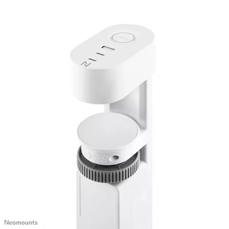 Neomounts DS22-840WH6 galda kontaktligzda ar skavu un USB-C / USB-A portiem – ātra uzlāde