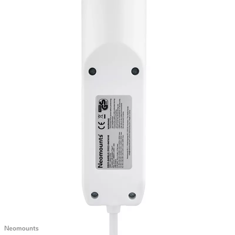 Neomounts DS22-840WH6 galda kontaktligzda ar skavu un USB-C / USB-A portiem – ātra uzlāde