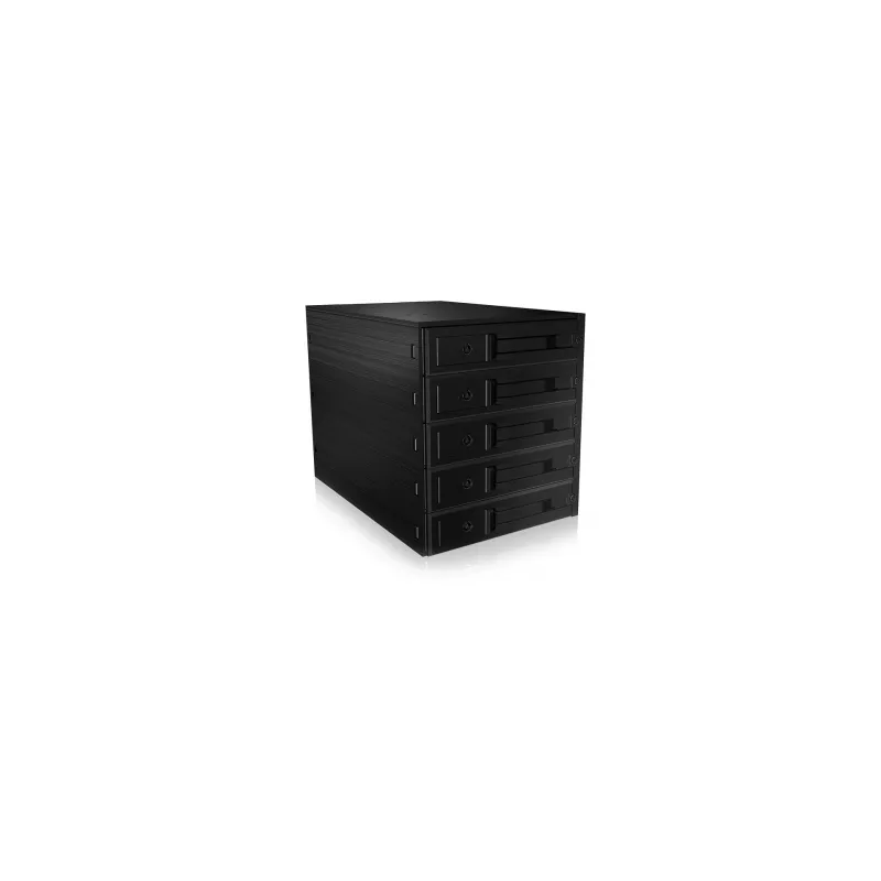 ICY BOX - IB-565SSK - Backplane, 5x SATA 3,5 HDD für 3x 5,25 Schacht, Hot Swap, trägerlos - black