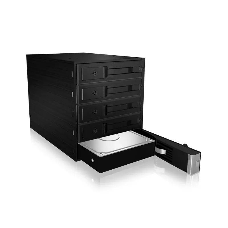 ICY BOX - IB-565SSK - Backplane, 5x SATA 3,5 HDD für 3x 5,25 Schacht, Hot Swap, trägerlos - black